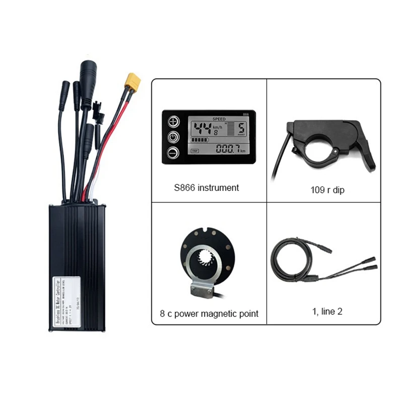 Sistema di controllo S866 Display LCD Display 30A 36V/48V 750W/1000W motore S866 con Controller universale piccolo Kit