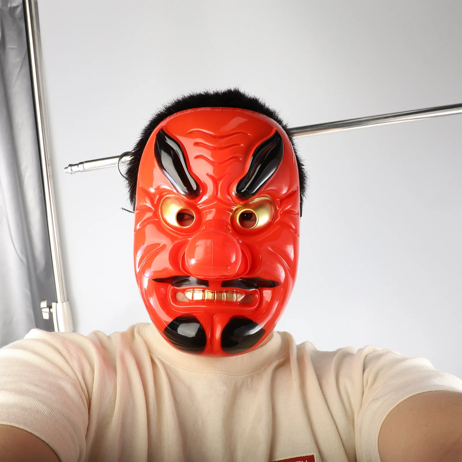 หน้ากากเทียนกูสีแดง หน้ากากสยองขวัญ สำหรับงานคอสเพลย์ ปาร์ตี้ แต่งกายแฟนซี แกล้งเพื่อน การแสดง ชุดแฟนซี หน้ากากเต้นรำสร้างสรรค์
