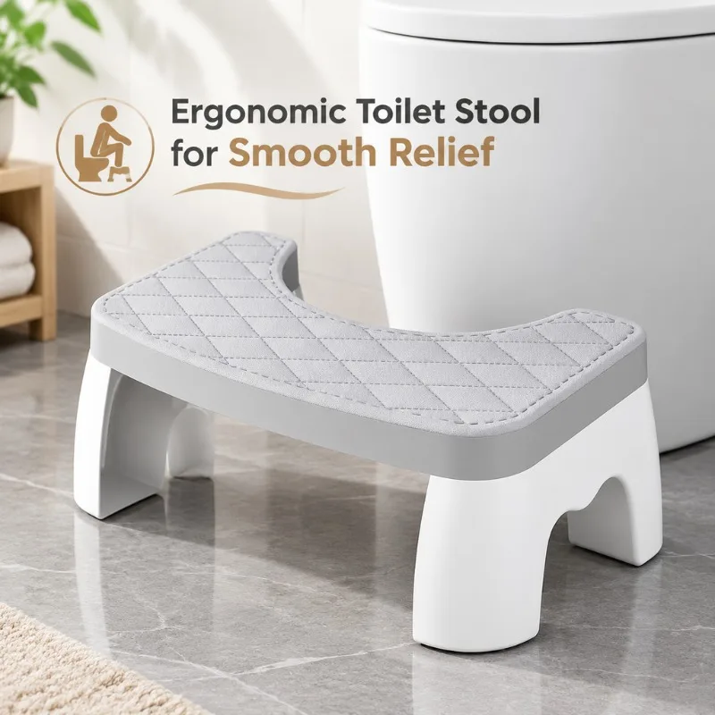 Ergonomic Toilet Stool Non-Slip Squatting Footrest U-Shaped Posture Aid Step Stool for Bathroom Restroom Commode Adults Kids