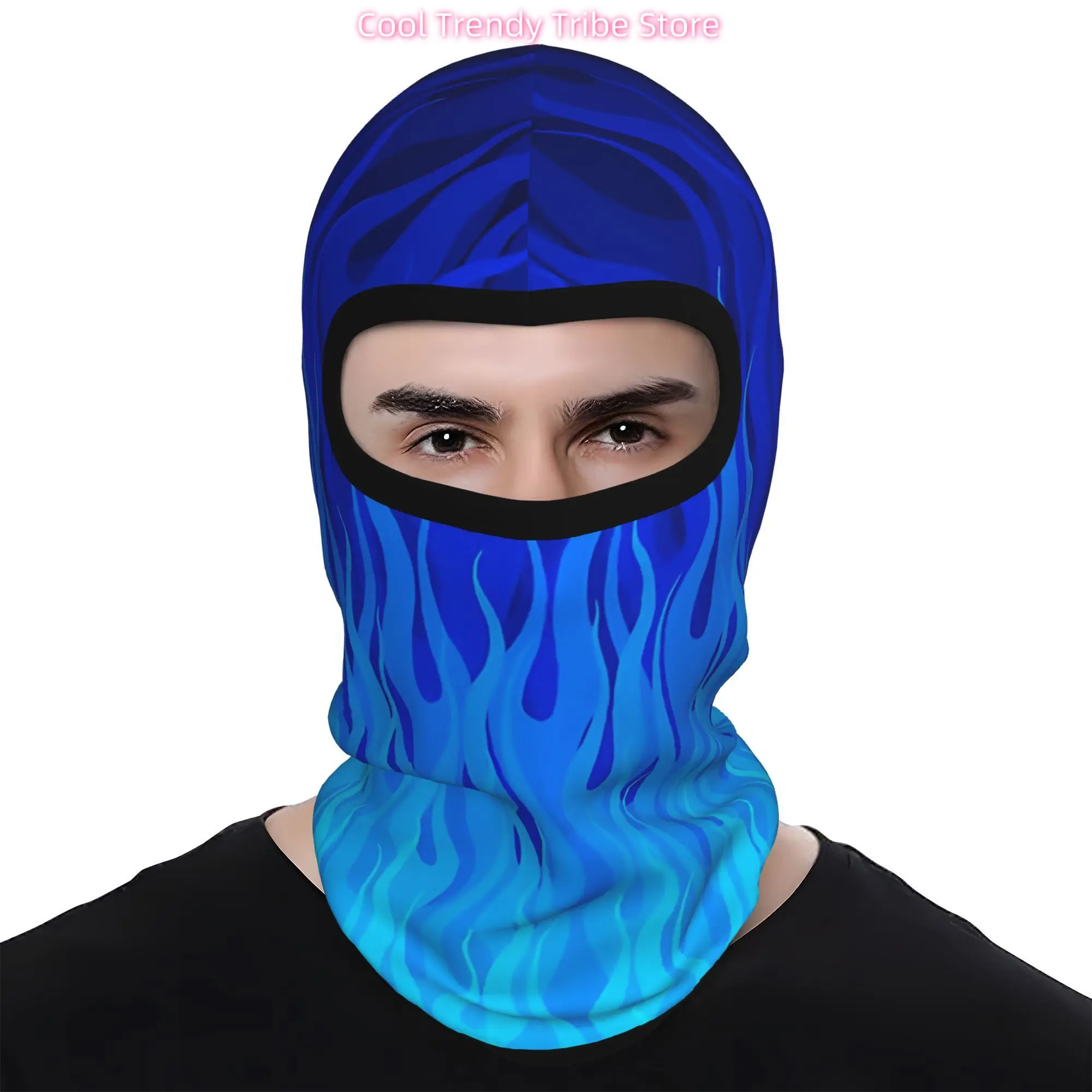 1pc Flame Balaclava Face Mask - Full Coverage Windproof & Breathable Fire Mask with Burning Flame, Lightweight Durable for Winte