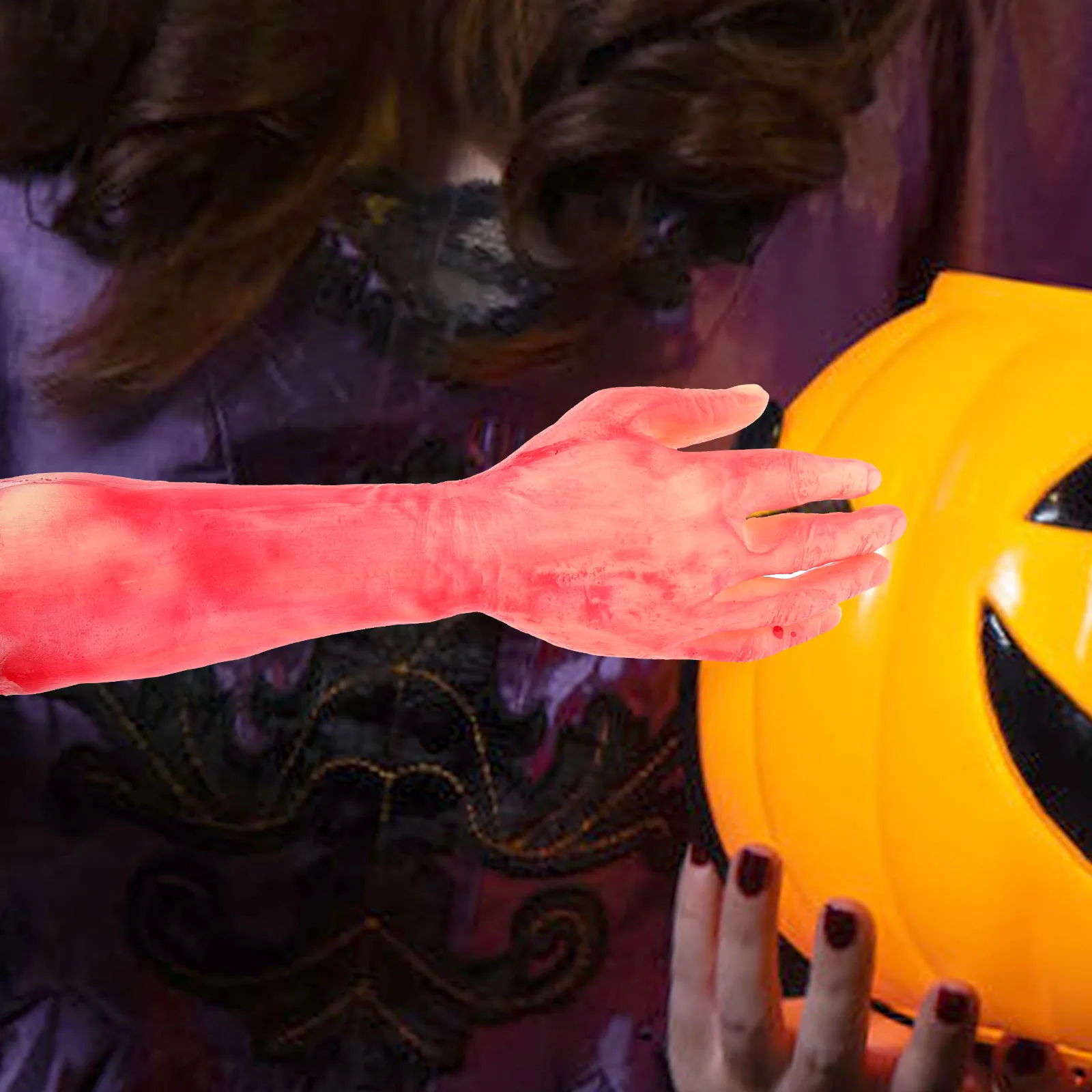 2pcs Horror Halloween Decorations Creepy Bloody Arm Prop Reusable Scary Hand Decoration for PartyHaunted House