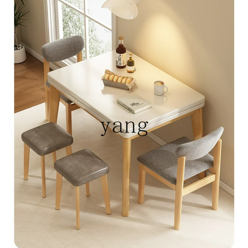 Picture 5: LTT folding dining table household small apartment retractable dining table solid wood legs multi-functional dining table