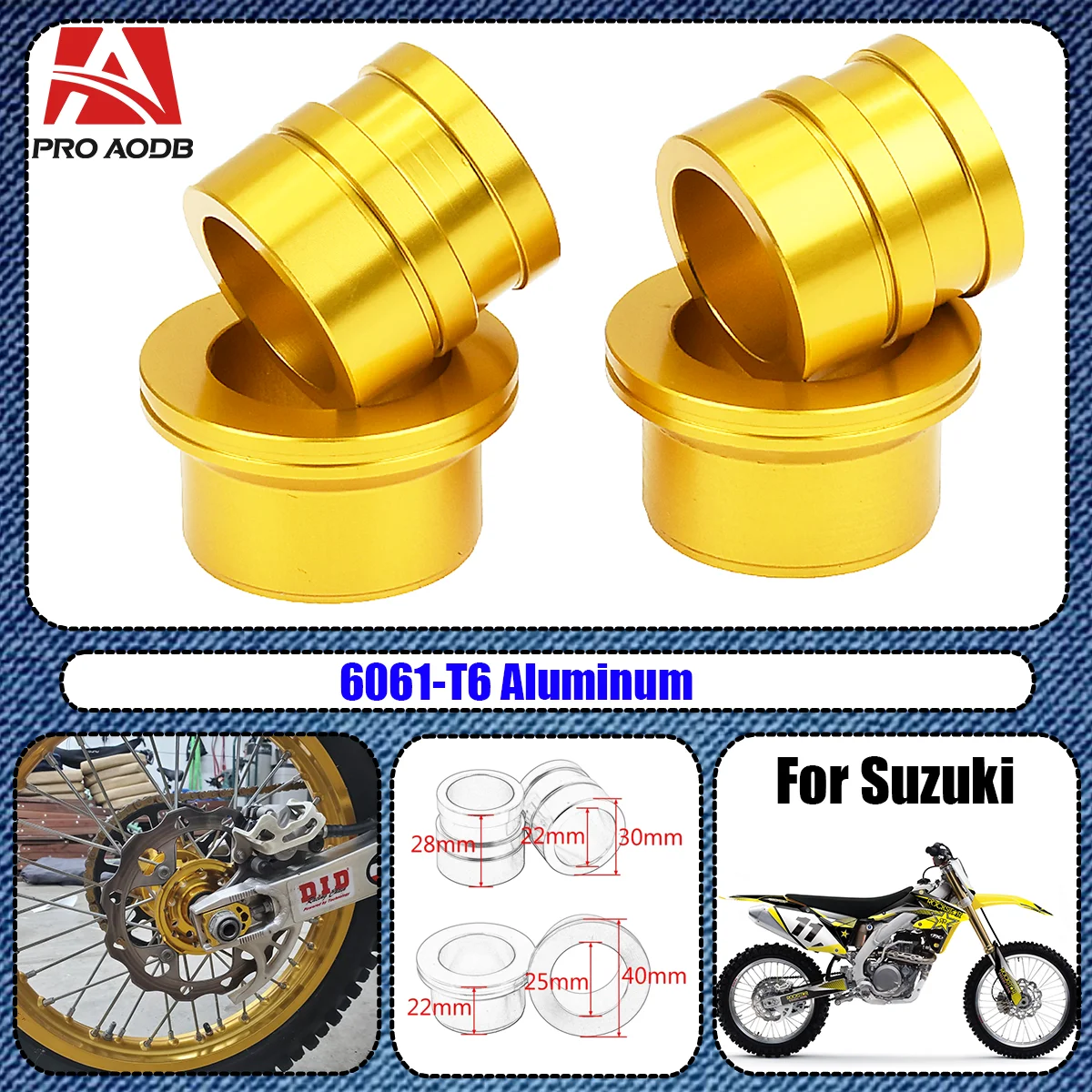 

Motorcycle CNC Front Rear Wheel Hub Spacer For Suzuki RMX450Z 2010-2017 RMZ RMX 250 450Z RMZ250 2007-2024 RMZ450 2005-2024