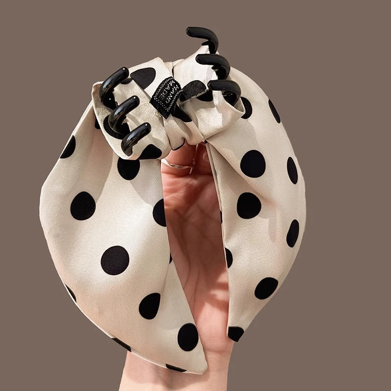 أبيض وأسود البولكا نقطة القوس كليب الساتان دبوس الشعر الكلاسيكي المألوف وأنيق الفتيات إكسسوارات الشعر دبوس الشعر