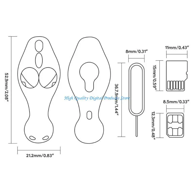 U2JE Anti-Lost SimsCard Pin Needle with Storage Case Open Needle Holder Ejecting Pin Tray Ejecter Tool Keyring