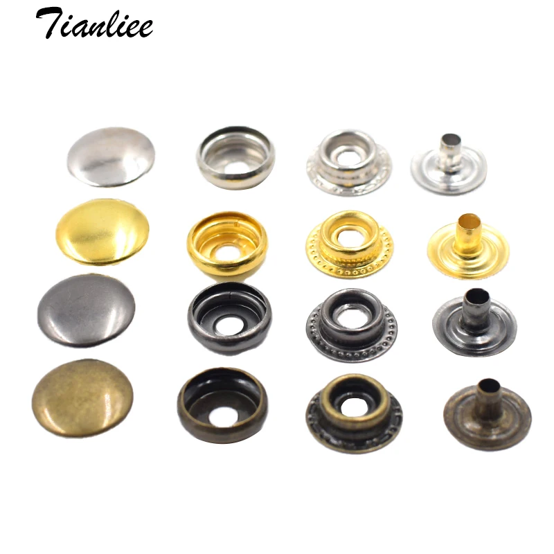 50Sets 201/203 Metal Snap Fasteners Sewing Buttons Press For Clothes Diy Stationery Wallet Clasp Windbreaker Down Jacket Buttons