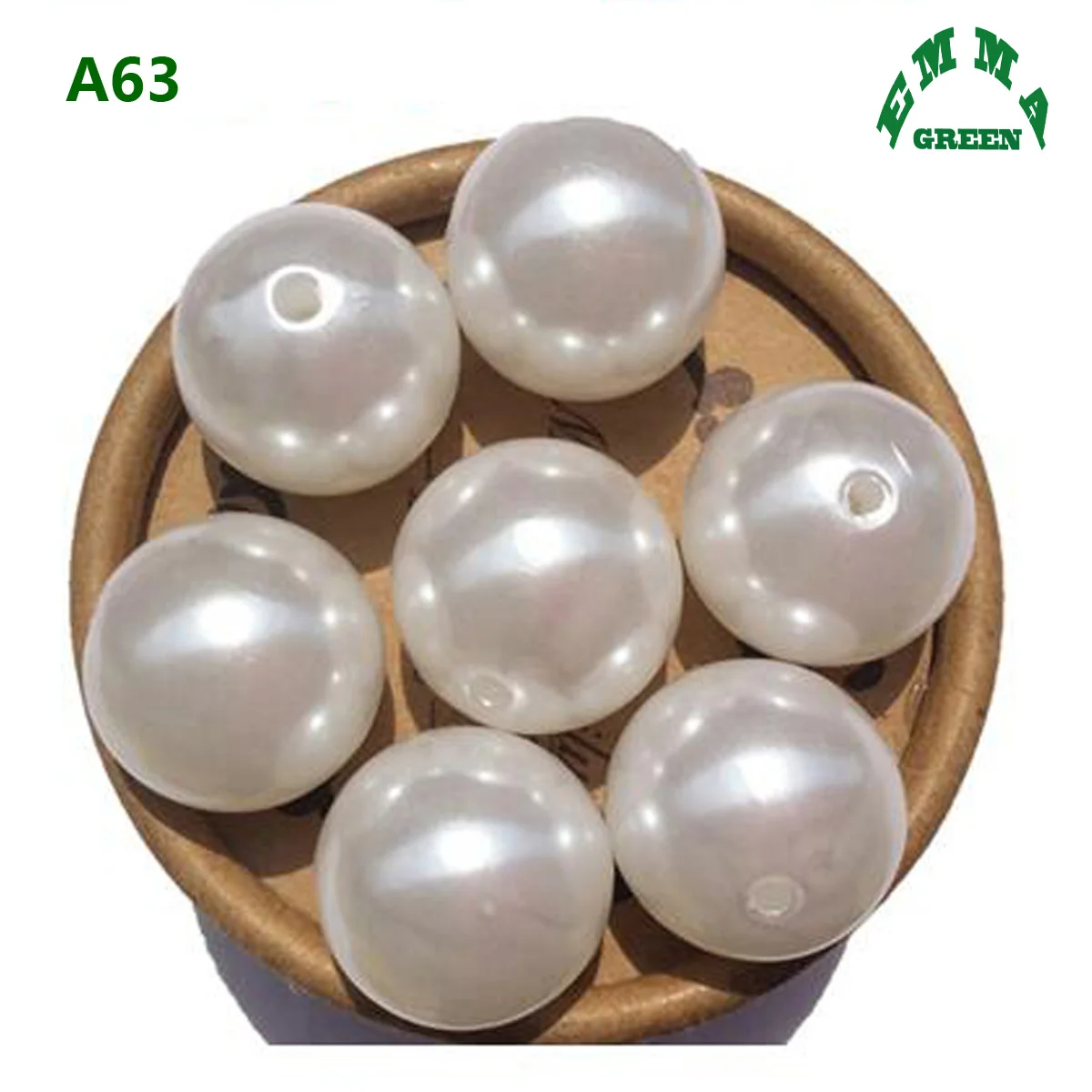 Acrylic White Pearl Beads with Hole for Vintage Necklaces A63 Round 6mm to 30mm Chunky Loose Pearls Beads for Jewelry Making