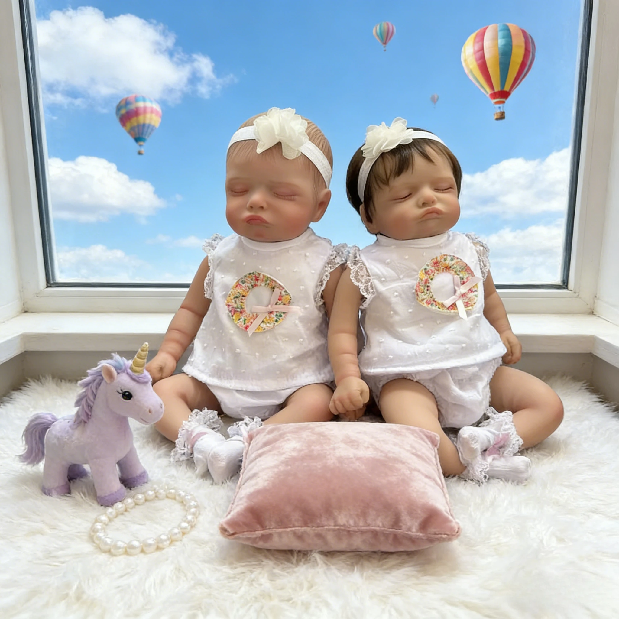 Rosalie 18 pollici 45 cm bambola rinata carina ragazza addormentata morbida bambola giocattolo per bambini in vinile pieno regalo ideale per i bambini