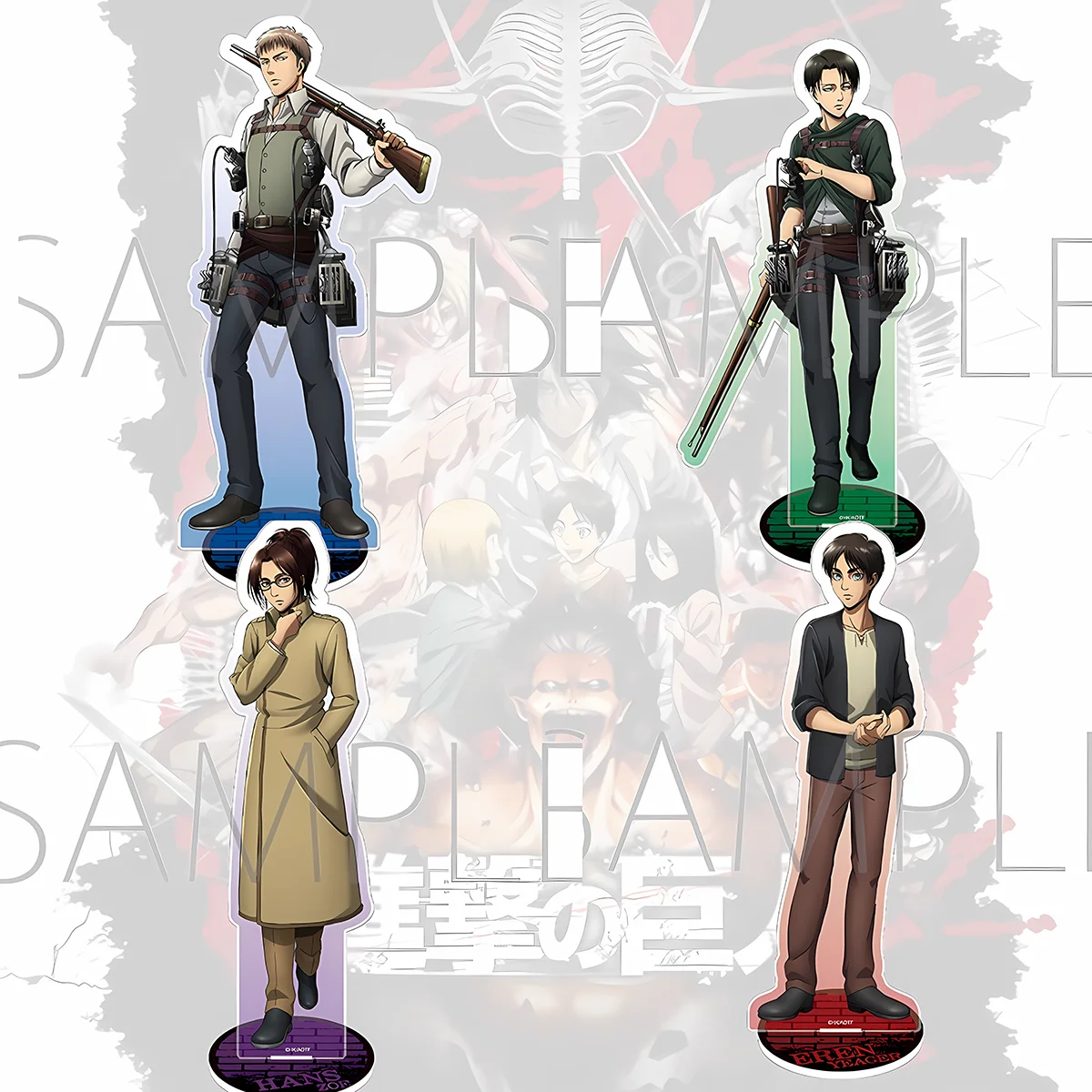 Attack On Titan Anime 15cm Acrylic Stand Attack On Titan Angel & Demon Series Eren Levi New Arrival Carnival Gift keychain