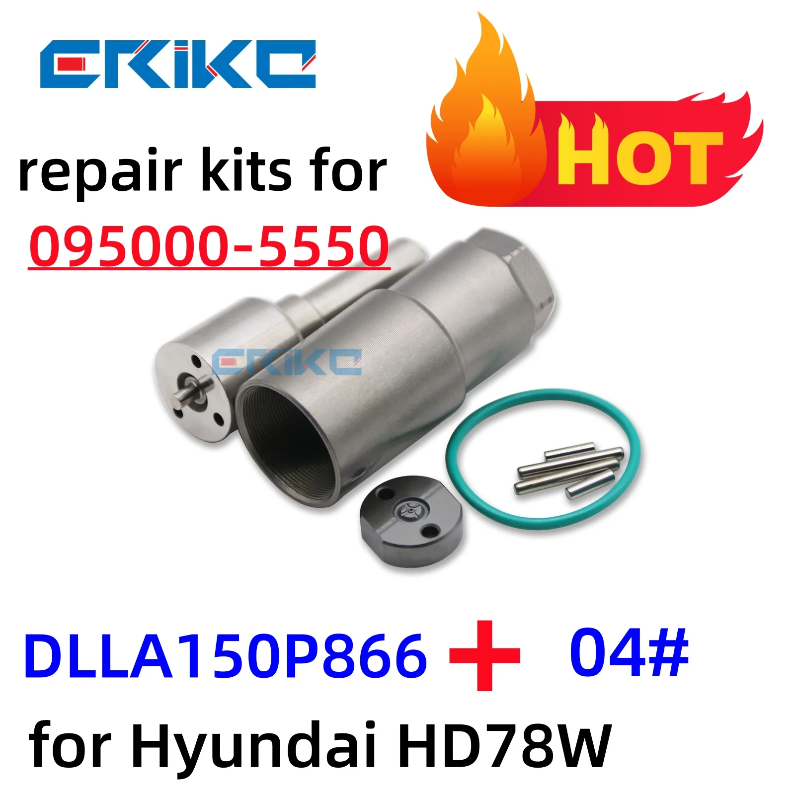 

095000-5550 Diesel Injector Overhaul Repair Kits Nozzle Dlla150p866 Valve Plate 04#, Pin, Sealing Ring Kits for Hyundai HD78W