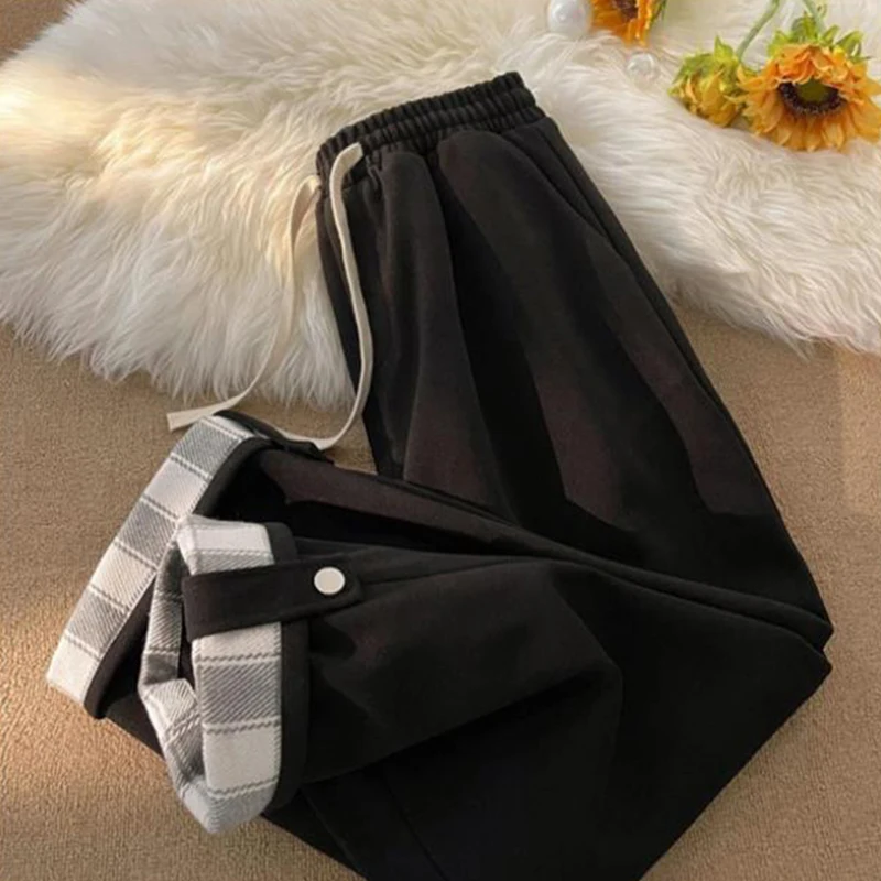 Harajuku High Waist Women Wide Leg Pants Fashion Casual Loose Straight Trousers Korean All Match Preppy Style Jogging Pants