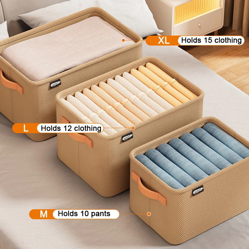 Foldable Clothes Storage Organizer Box Jeans Sundry Storage Box with Handle T-Shirt Underwear Storage Cabinet Drawer Organizer