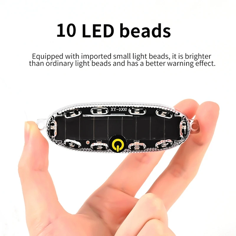 2 قطعة ضوء تحذير LED بالطاقة الشمسية سيارة ضوء فلاش لاسلكي دراجة نارية دراجة دراجة خلفية ضوء وماض أحمر وأزرق