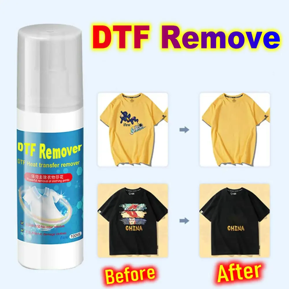 

DTF Clothing Heat Transfer Remover for Direct To Film Printing Cleaning Liquid Pattern Clean Powerful Removal Garments Print Kit