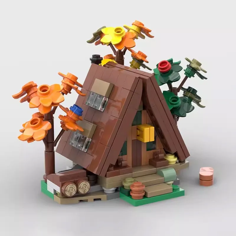 Décennie s de construction d'architecture de mini maison en bois pour enfants, briques de construction de cabanes de forêts, ensembles avec lumière, modèle PuzzleToy, cadeaux