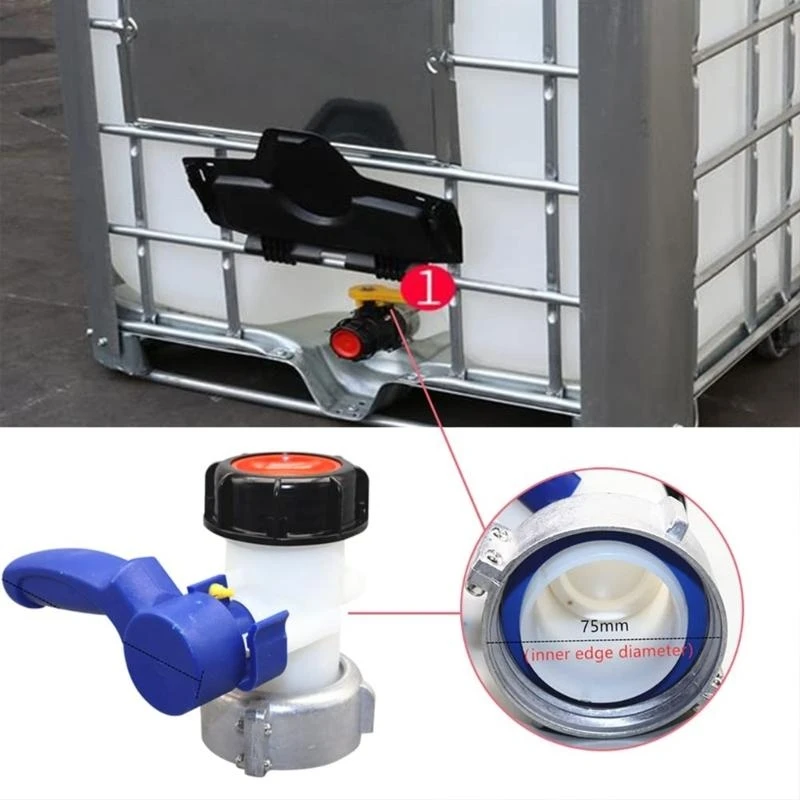 Replacement Tap Aluminum Alloy IBC Adapter With 80mm Inlet And 50mm Outlet Portable Accessory for Efficient Flows 448A