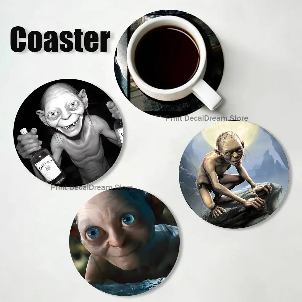 L-LordS of R-Rings G-Gollum Cartoon Anime Cute Wooden Coaster Coffee Shop Beverage Shop Family Restaurant Cafe Decoration