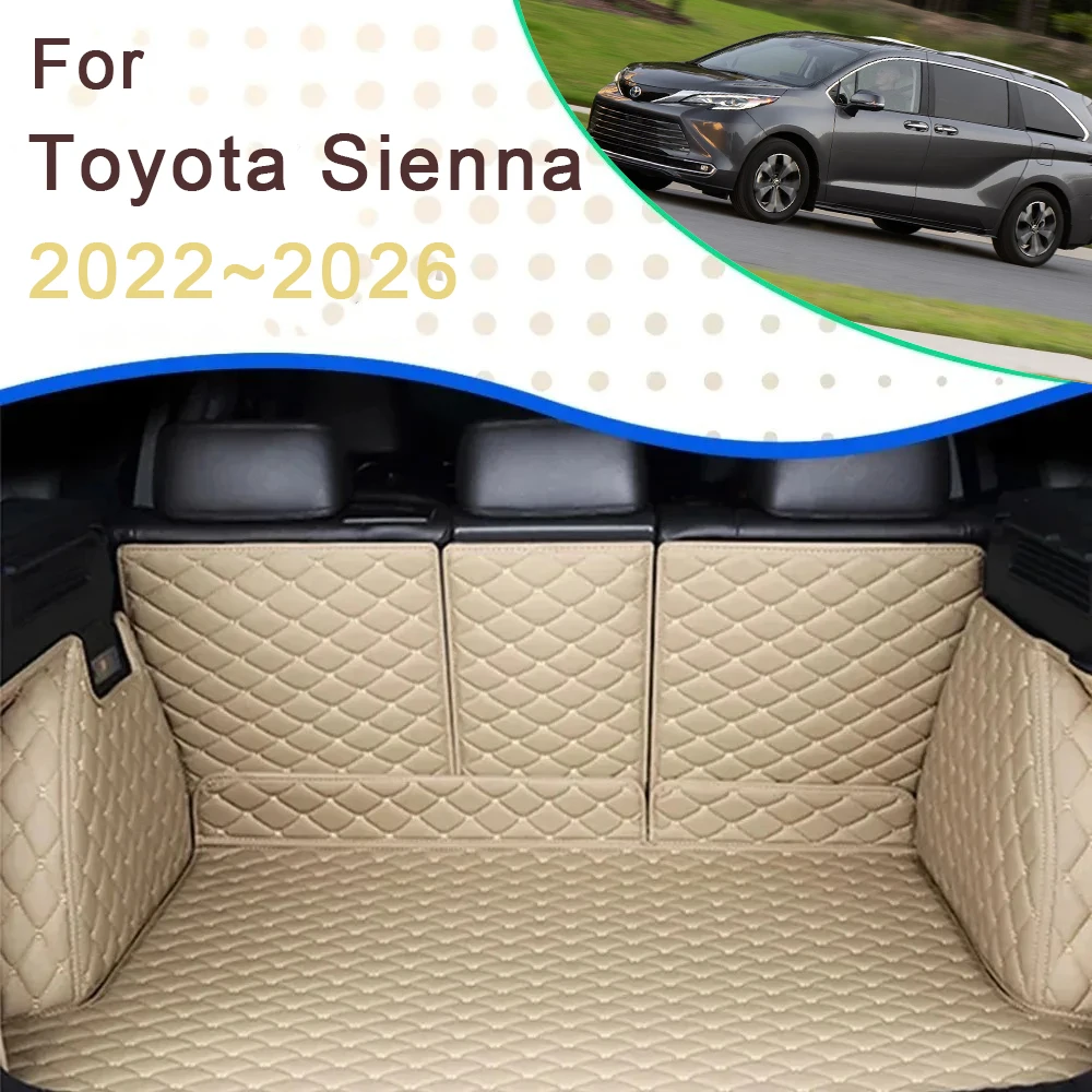 Car Trunk Cargo Liner For Toyota Sienna Granvia XL40 2022~2026 7seat Rug Rear Boor Mats Carpet Storage Pads Auto Accessories