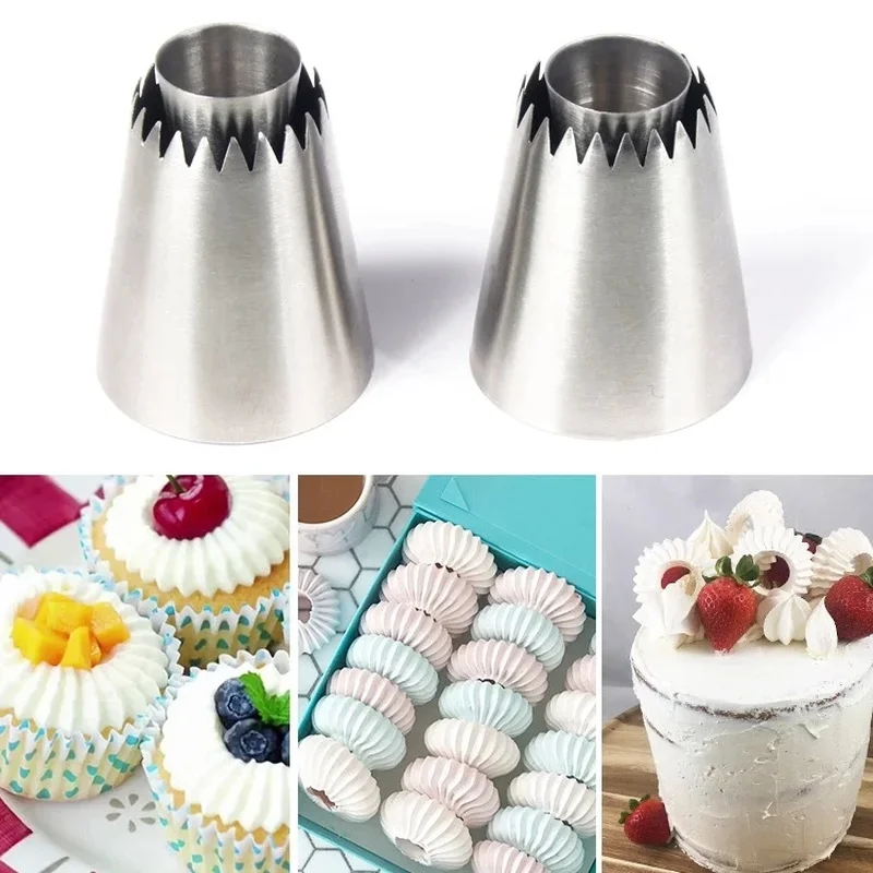 Nozzles Stainlessl Steel Sultan Tube Cookie Biscuit Russian Ice Cream Pastry Tips Cake Mold Cake Decorating Tools