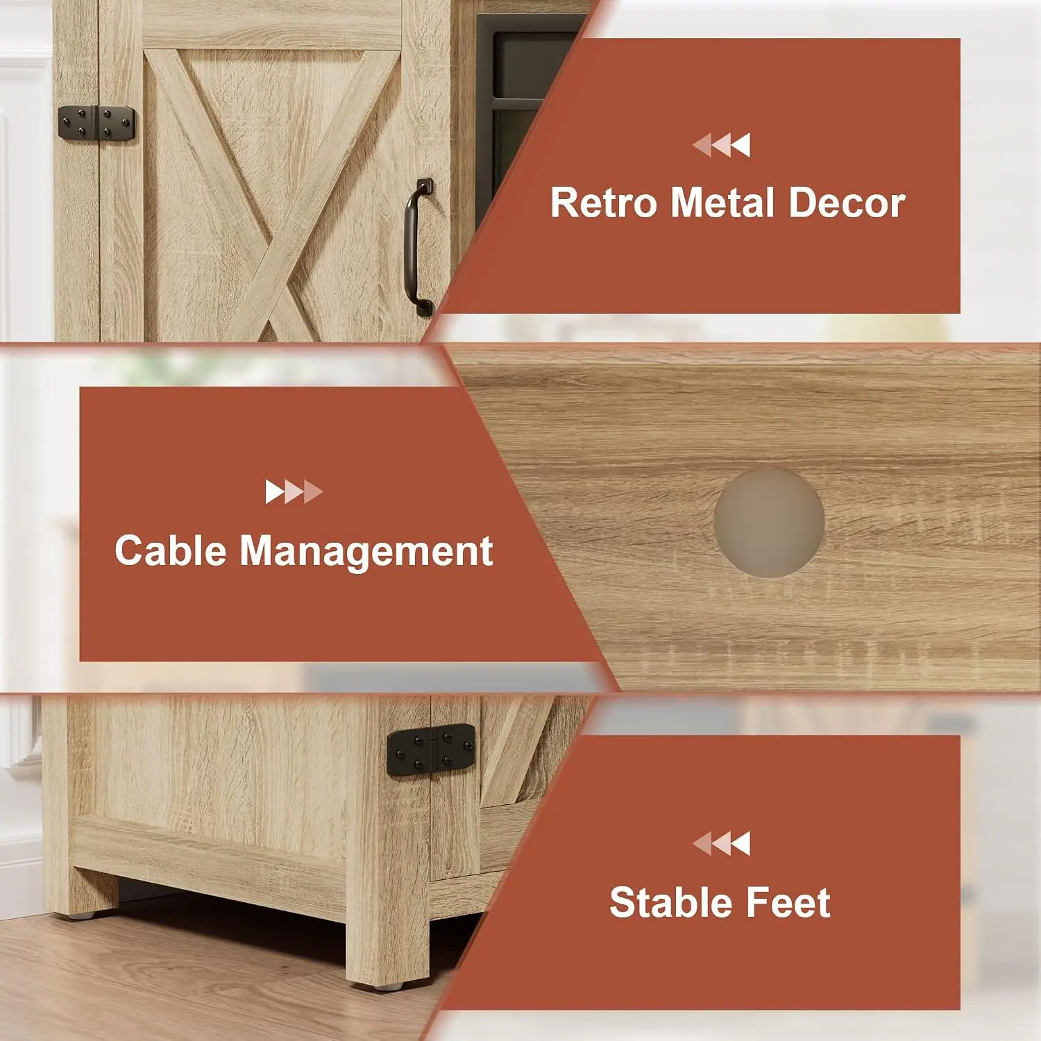 Farmhouse Fireplace TV Stand 65 Inch Highboy Entertainment Center Storage Cabinets Rustic Media Console Customized