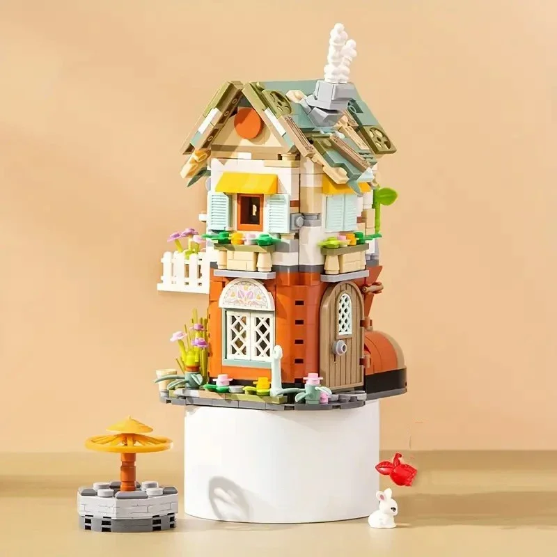 Cartoon Fairy Tale House Building Block Ornaments DIY Children's Puzzle Assembled Bricks Boys and Girls Gifts Desktop Decoration