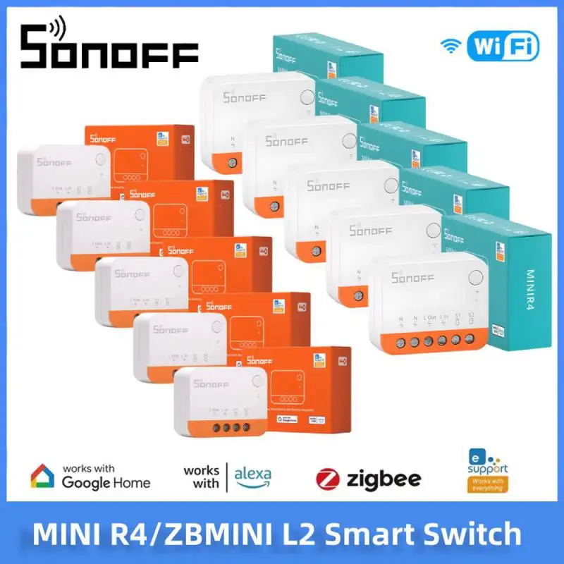 SONOFF Mini R4 /ZBMINI L2 interruptor inteligente Zigbee/Wifi Control bidireccional hogar inteligente funciona con Alexa Google Home Yandex Alice Smartthi