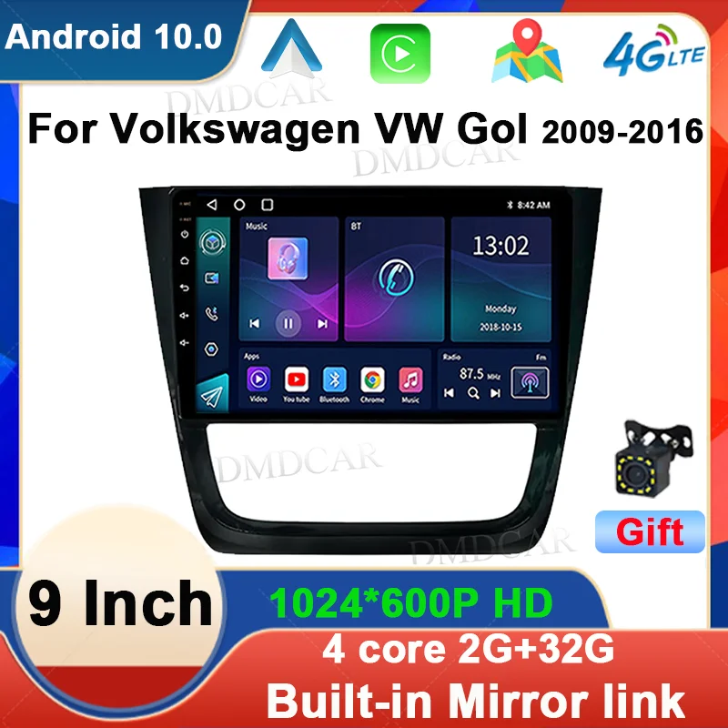 

4G WiFi CarPlay Android Auto Car Multimedia Player For Volkswagen Gol Saveiro Voyage 2009-2016 GPS Navigation Stereo Radio DSP