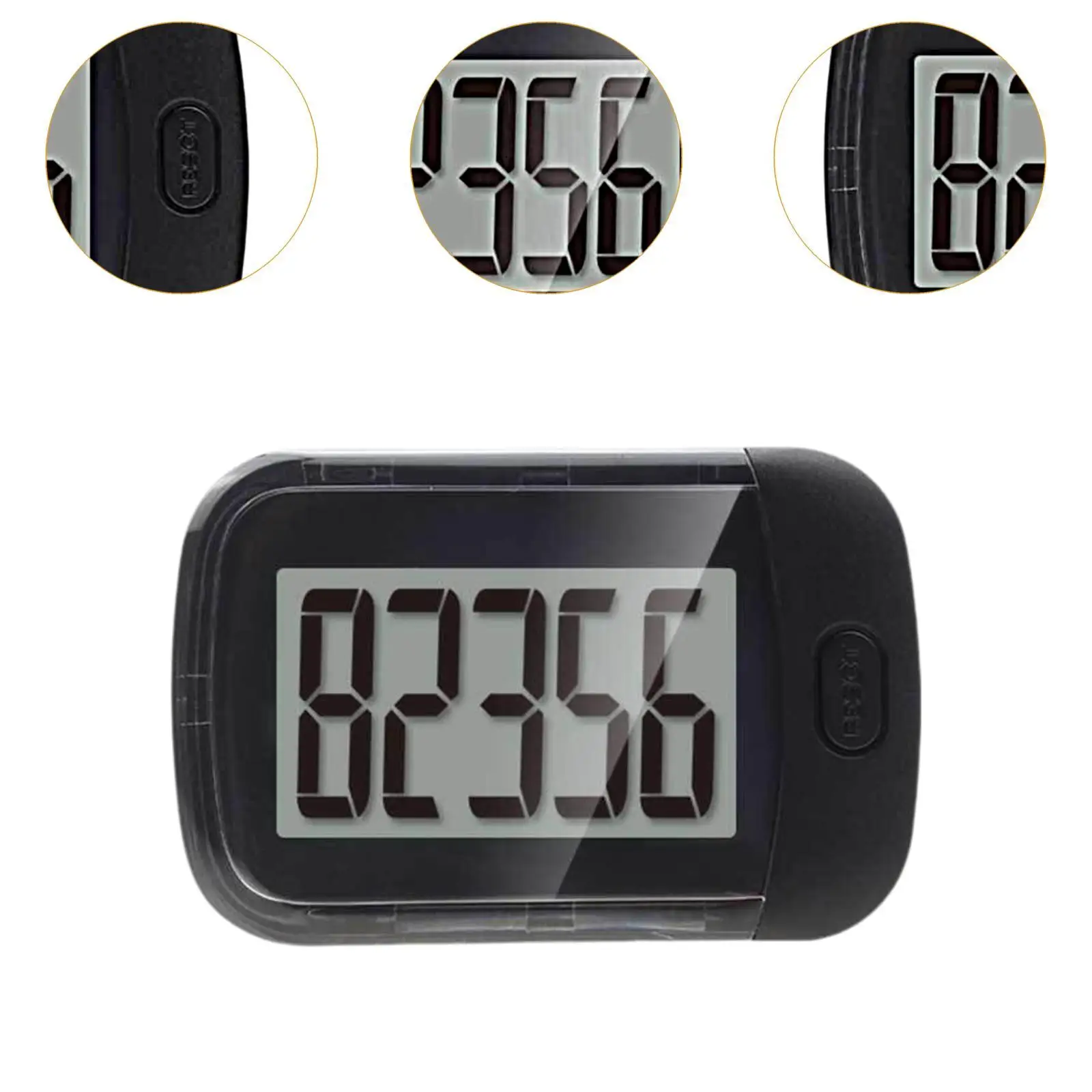 3D Step Counter Pedometer with Large Display Lightweight Walking Tracker Back Buckle for Seniors Fitness and Running