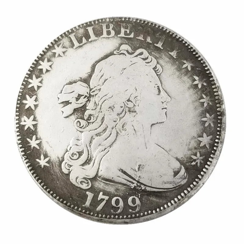 Bronze Crafts 1799 Head and Back Commemorative Coin Antique Silver Dollar Home Long term Collection Office Decoration