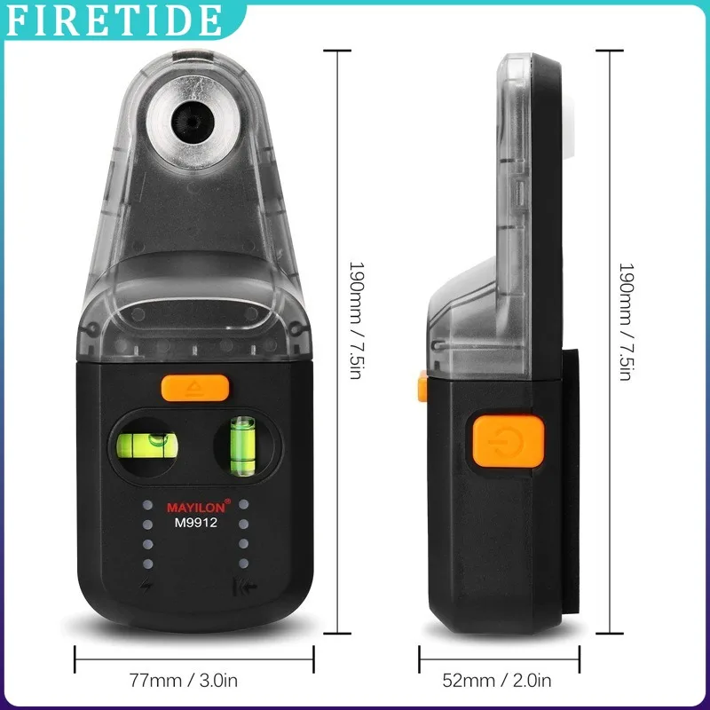 

Rechargeable Drilling Dust Collector with Red Laser Level, 1800mAh Vacuum Suction Wall Bracket, 13mm Aperture Dust Cleaning Tool