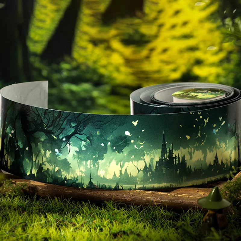 Mr. Paper 3rolls Washi Tape Forest Scenery Landscape Scene Stickers For Handbook Journal Collage Photo Album Frame Decoration