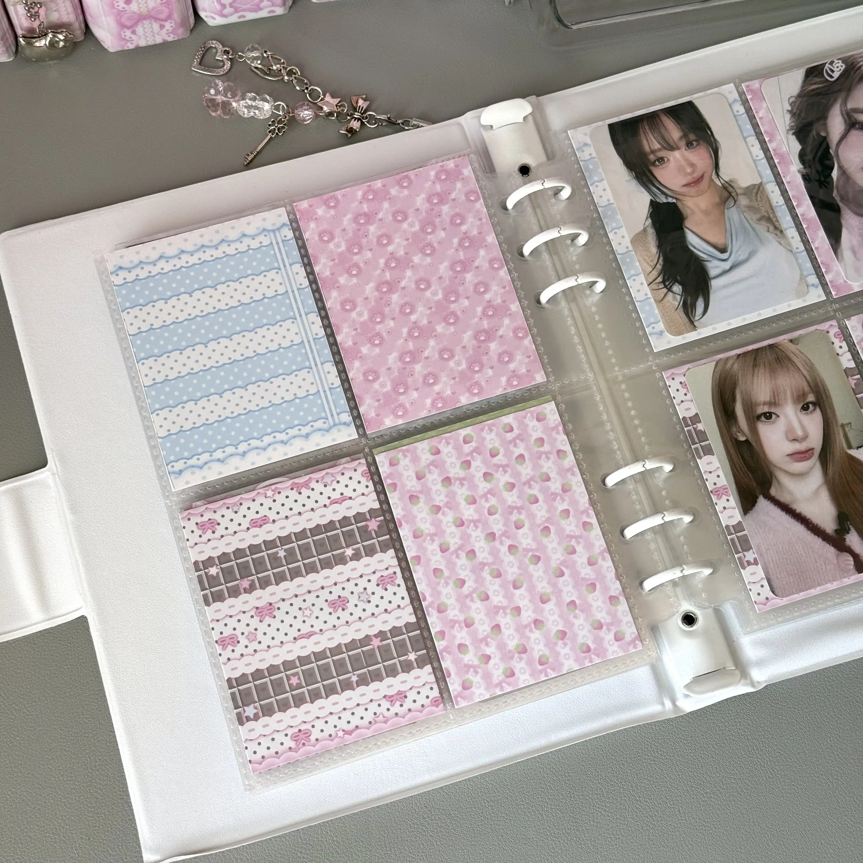 40pcs Aesthetic Photocard Backing Cards 6.5x9.1cm Decorative Inserts for Binder Sleeves, Card Display Accessories
