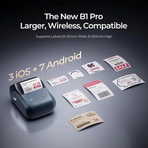 Niimbot B1/B1PRO Label Printer 200/300 DPI Red Black Color Printing 2 Inch Adhesive Photos Printing Bluetooth Support Phones PC