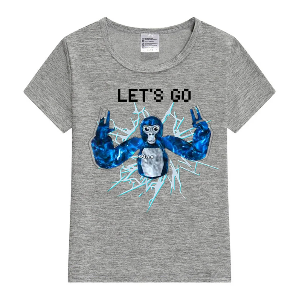 Gorilla Tag Blue Monke VR Gamer Kids T-Shirt Boys Girls Tee Shirts Kids Fashion T-shirts Funny Graphic Tops Cartoons Clothes