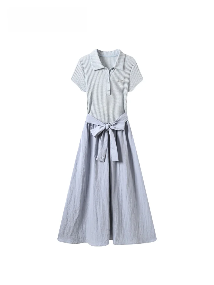 

Cara CLUB plus Size Short Sleeve Dress Women's Summer New Style Waist Cinched Fashionable Skirt Trendy Polyester Fiber