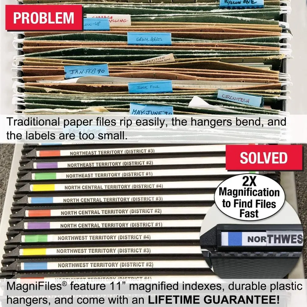 مجلدات ملفات مرتفعة مع فهارس مقاس 11 بوصة للتحديد السريع و20 مجموعة سوداء