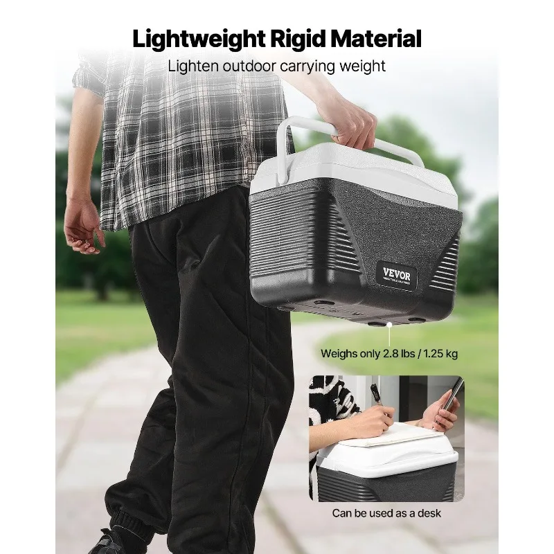 مبرد محمول 8.5 كيو تي مبرد صلب معزول 12 علبة بمقابض