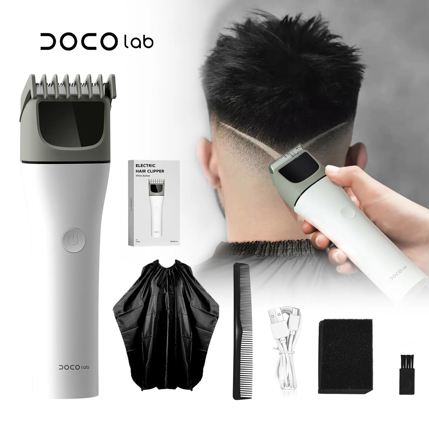 

DOCOLAB Electric Hair Clipper Cordless Professional Hair Trimmer Low Noise for Men Children Household Barber Cutting Machine