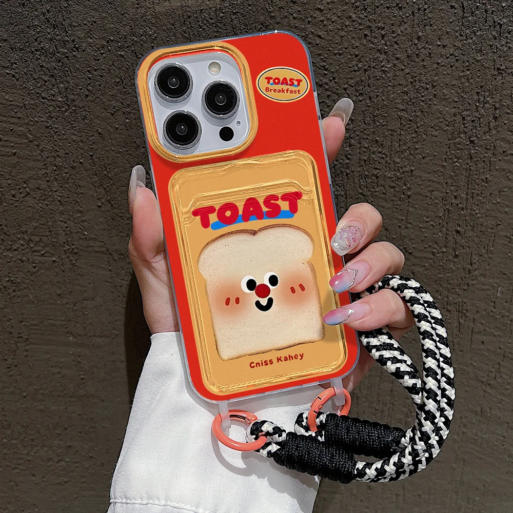 Cute Cartoon Phone Case For iPhone 11 Case iPhone 16 15 13 12 14 Pro Max 7 8 Plus XR X XS SE 2 3 Wrist Chain Soft Card Bag Cover - Image 2