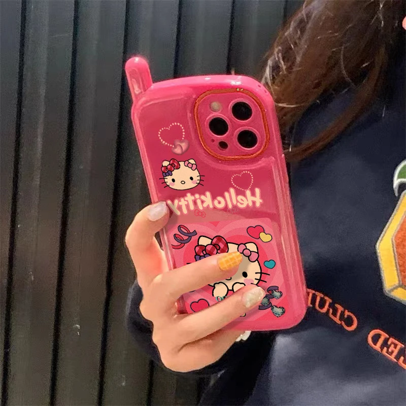 Etui na telefon Sanrio Hello Kitty Kawaii do iPhone 15 14 13 12 11 Pro Max 7 8 Plus XR XS MAX Shy Y2K Lovely Cute Girl Soft Cover