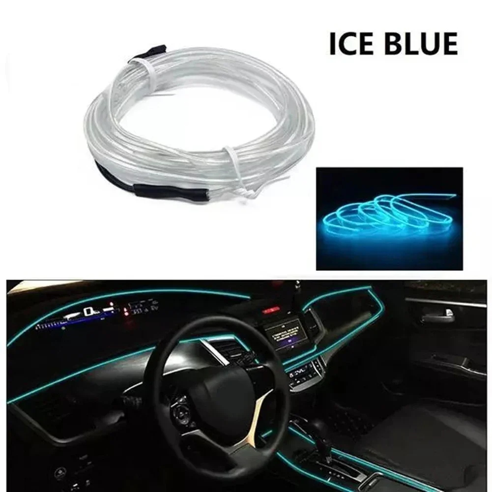 1pcs 1/2/3/4/5M LED Strips For Car Car Dashboard Decorative Light Strip Interior 2024 Ice Blue Blue Orange Red Purple Pink