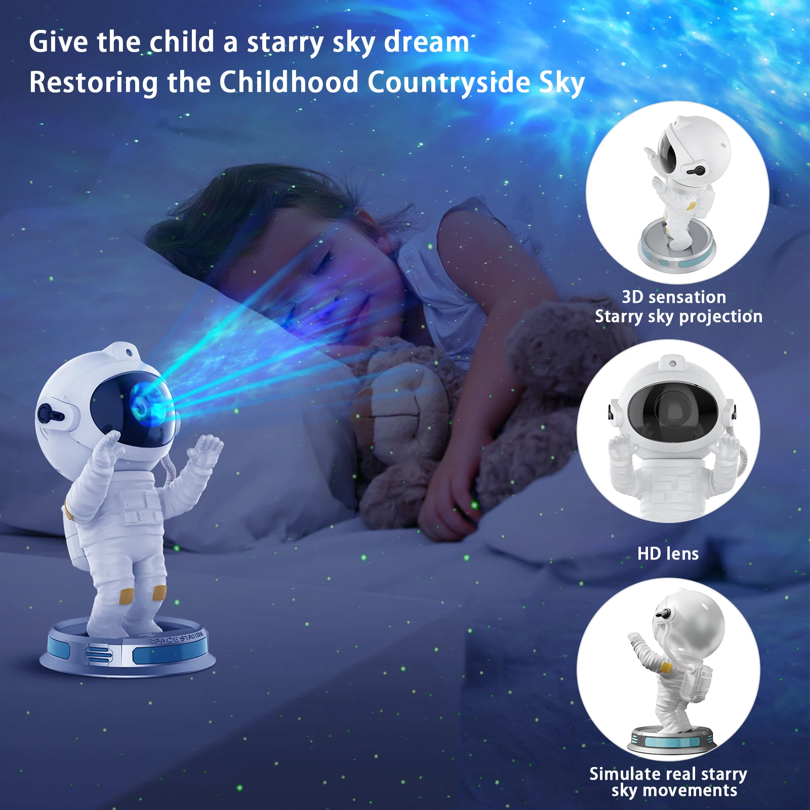 2025, Astronauten-Sternprojektor-Nachtlicht: mehrere Beleuchtungsmodi, Fernbedienung, Galaxie-Atmosphärenlampe für Schlafzimmer, Dekoration, Geschenk