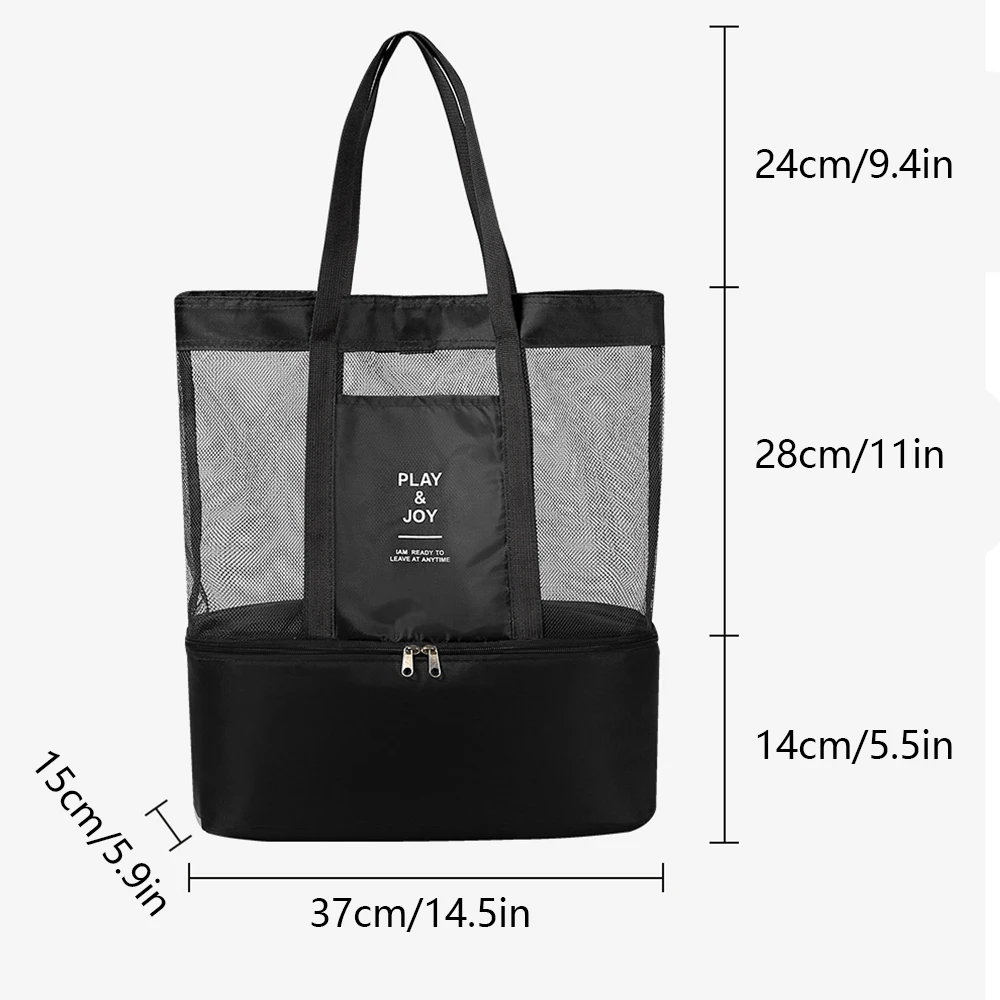 Multifunctional large capacity double-layer dry and wet separation outdoor picnic bag, suitable for picnic camping