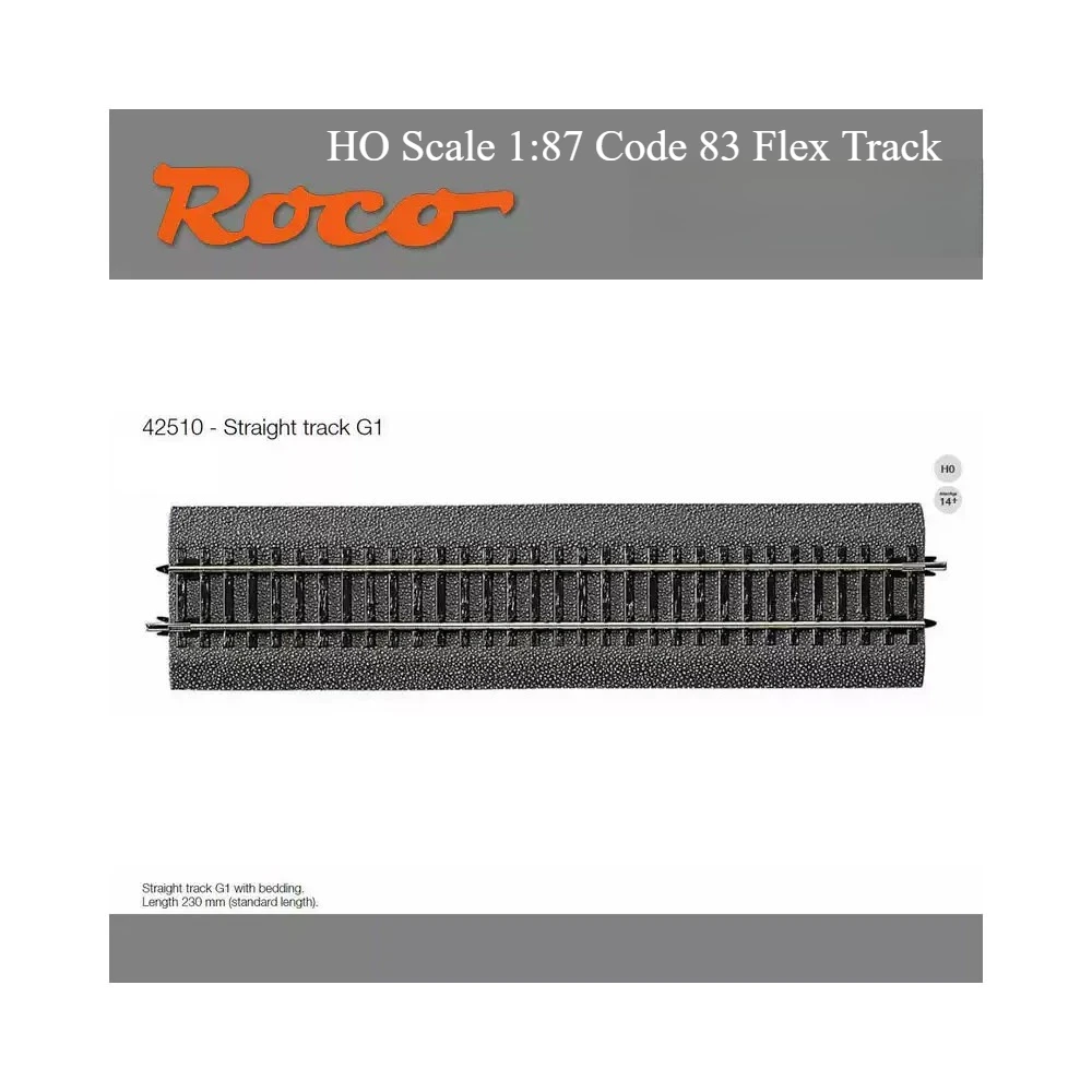 ROCO 1/87 Train Track Model Soft Subgrade Rail 42510 G1 Straight Rail 23CM Standard Rail Train Model Track