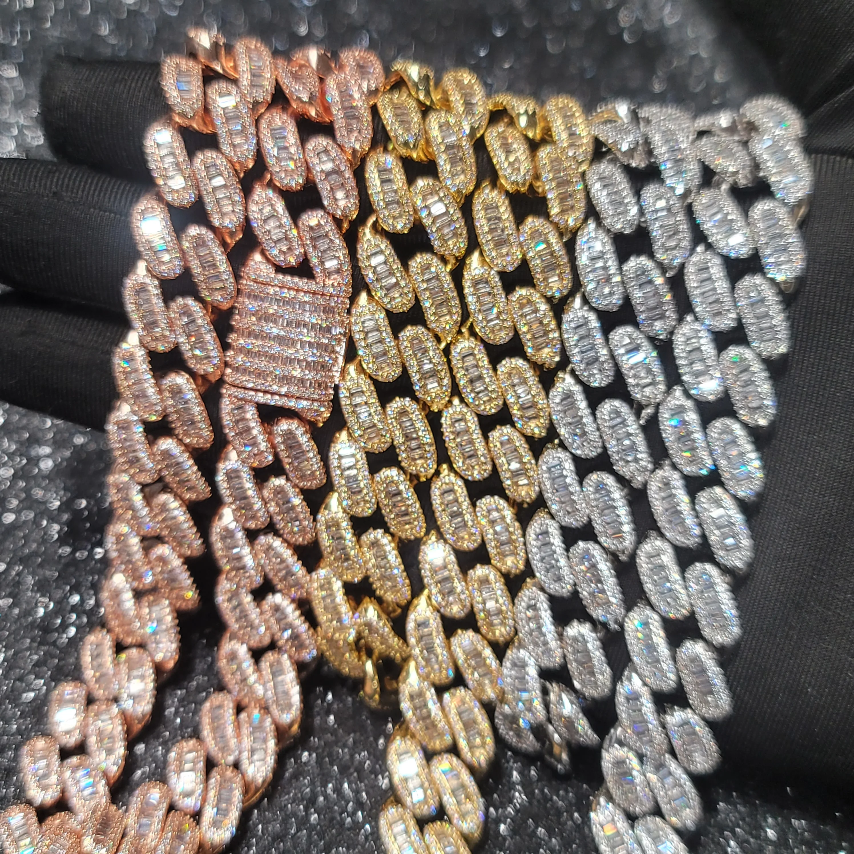 

Модная цепочка Baguettecz 15 мм, очаровательное роскошное ожерелье для женщин и мужчин, ювелирные изделия в стиле хип-хоп, браслет Ice Out, подарки на день Святого Валентина