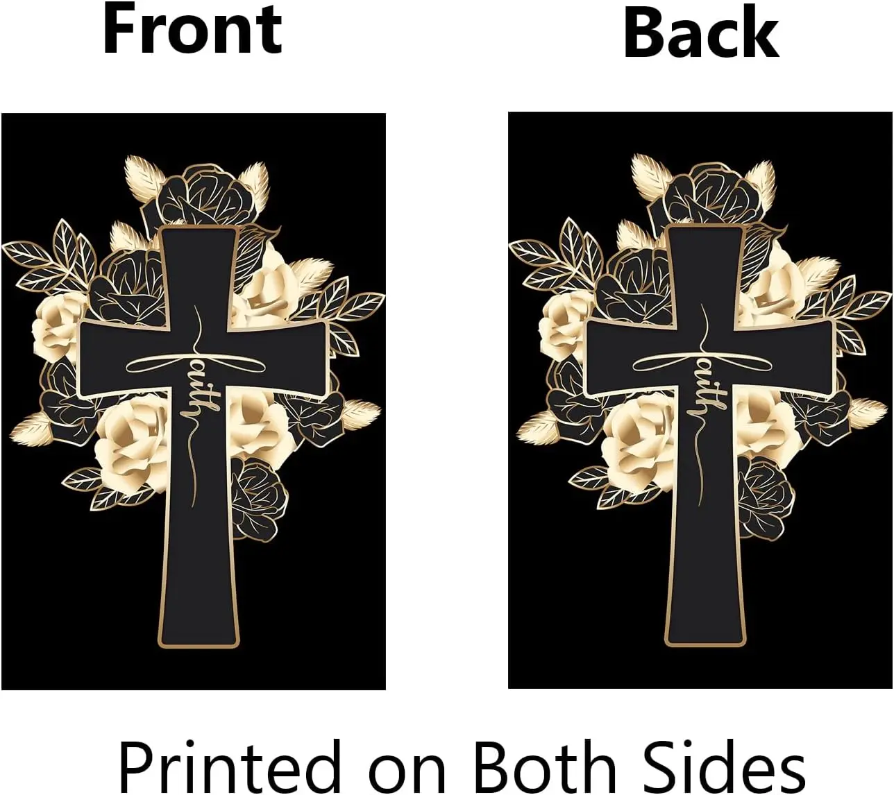 Faith Cross Garden Flag 12x18 Inch Double Sided Floral Religious Yard Flag Spring Easter Decoration Farmhouse Yard Holiday D yyi