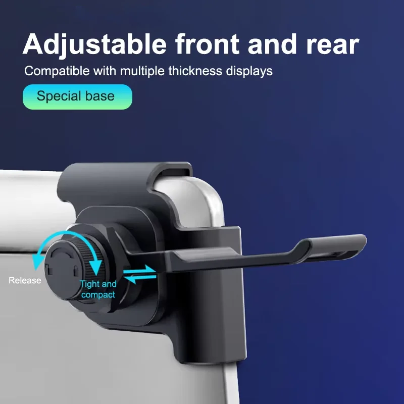

Computer Monitor Earphone Holder Clip Pc Screen Headset Headphone Stand Bracket Desktop Organizer Laptop 360 Degree Rotation