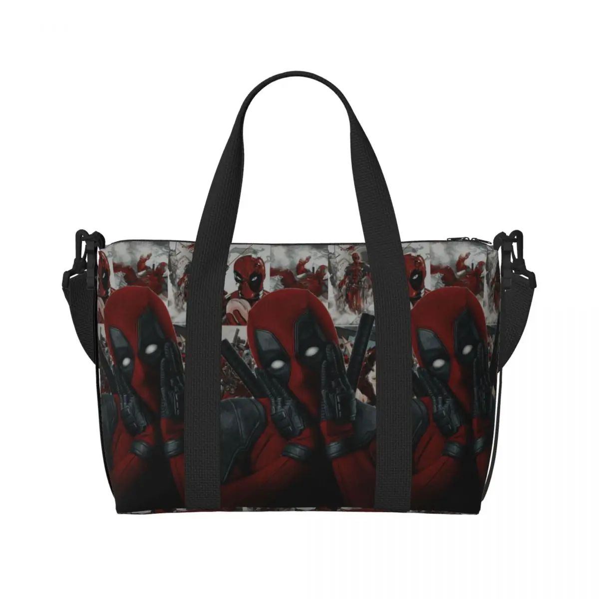 Custom Deadpool Background Grocery Shopping Tote Bags Women Large Capacity Beach Gym Travel Bags