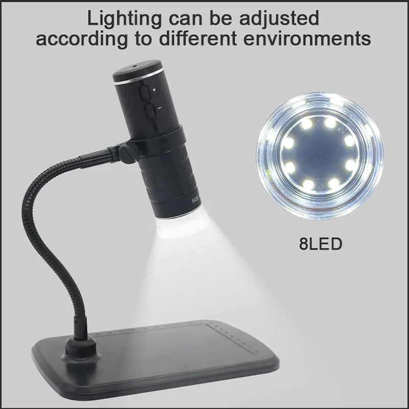 1000X Kính Hiển Vi Kỹ Thuật Số Đèn LED Chiếu Sáng Kính Hiển Vi Điện Tử Wifi Kết Nối Điện Thoại Thông Minh Máy Tính Cho PCB Kiểm Tra Sửa Chữa Điện Thoại