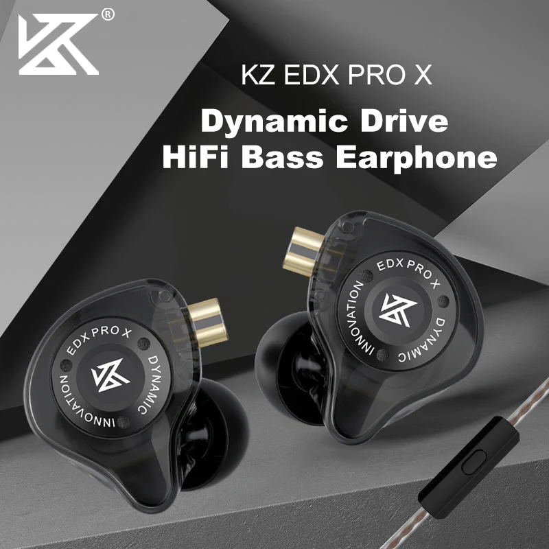 KZ EDX PRO X in Ear Earphones Dynamic Drive HiFi Deep Bass Sound Earbud Sport Noise Cancelling Headset with Detachable Cable